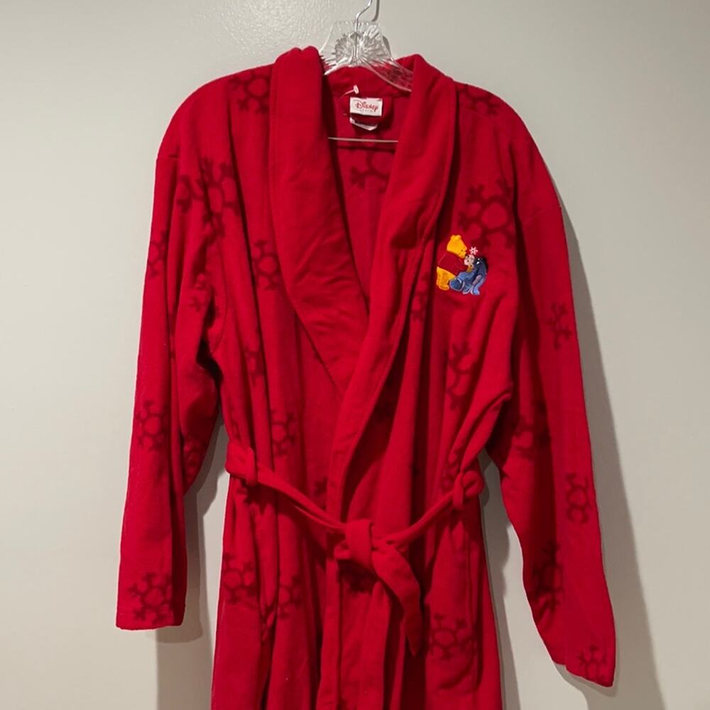Disney Vintage Women's Winnie Pooh and Eeyore Fleece Long Robe L/XL Authentic